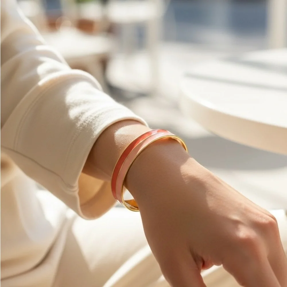 Elegant Gold and Pink Bracelet